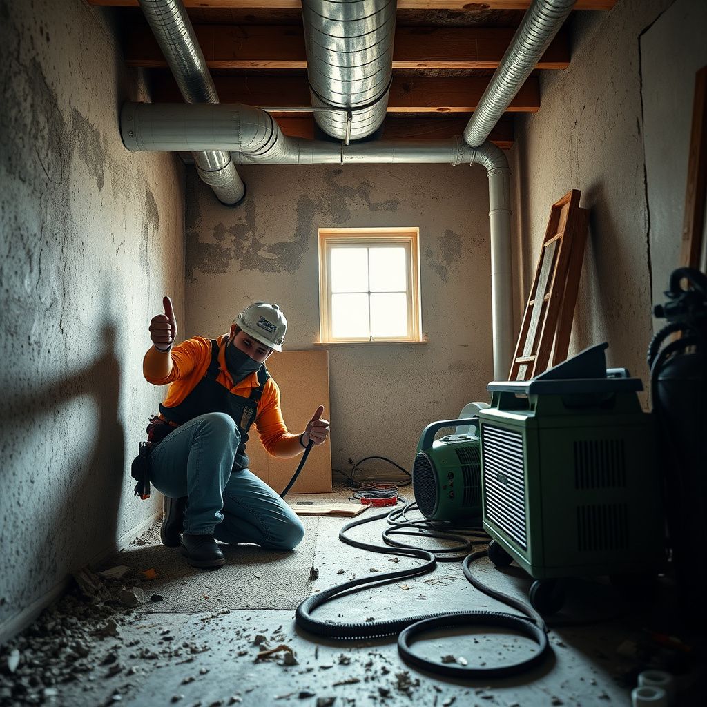 A Titan Ridge Mold Removal technician explaining the remediation process to a homeowner in a clean, well-lit living room in Kyle, Texas.